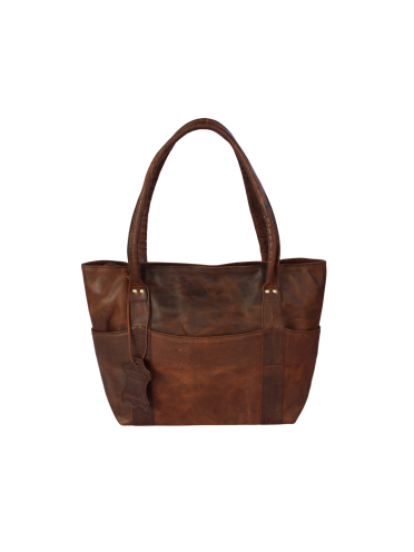  Women Tote Buffalo Leather Brown Shoulder Bag Large Office Handbag Shopper Purse